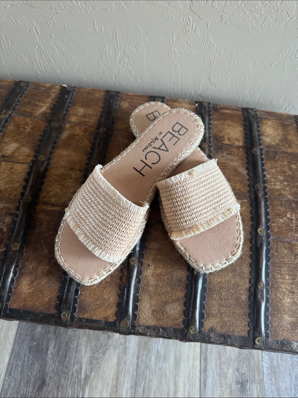 Matisse Natural Woven Slide Sandals for Women